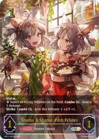 Shamu & Shama, Posh Felines (U) - BP11: Bullet of Fate - Shadowverse: Evolve card