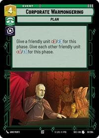 Corporate Warmongering - Secrets of Power - Star Wars: Unlimited card