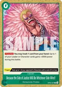 Because the Side of Justice Will Be Whichever Side Wins!! (Tournament Pack 2025 Vol. 4) - One Piece Promotion Cards - One Piece Card Game card