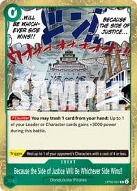 Because the Side of Justice Will Be Whichever Side Wins!! (Reprint) - Premium Booster -The Best- Vol. 2 - One Piece Card Game card