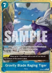 Gravity Blade Raging Tiger (Alternate Art) - Premium Booster -The Best- Vol. 2 - One Piece Card Game card