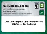 Code Card - Mega Evolution Pokemon Center Elite Trainer Box (Exclusive) - ME01: Mega Evolution - Pokemon card