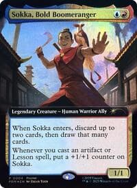 Sokka, Bold Boomeranger (Extended Art) - Media Promos - Magic: The Gathering card