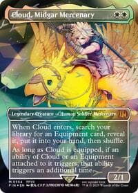 Cloud, Midgar Mercenary (Borderless) (Chocobo Track Foil) - FINAL FANTASY - Magic: The Gathering card