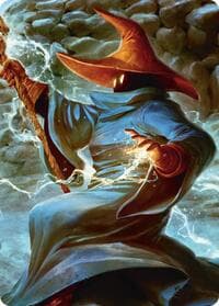 The Destined Black Mage Scene Art Card - Art Series: FINAL FANTASY - Magic: The Gathering card