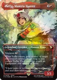 Yuffie, Materia Hunter (Borderless) (Chocobo Track Foil) - Commander: FINAL FANTASY - Magic: The Gathering card