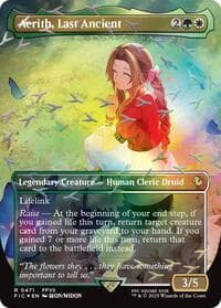 Aerith, Last Ancient (Borderless) (Chocobo Track Foil) - Commander: FINAL FANTASY - Magic: The Gathering card
