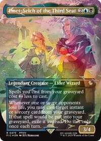Emet-Selch of the Third Seat (Borderless) (Chocobo Track Foil) - Commander: FINAL FANTASY - Magic: The Gathering card