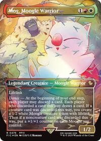 Mog, Moogle Warrior (Borderless) (Chocobo Track Foil) - Commander: FINAL FANTASY - Magic: The Gathering card