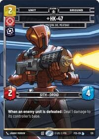 HK-47 - Exclamation: Die, Meatbag! (135) - Sector and Regional Promos: Season 1 - Star Wars: Unlimited card