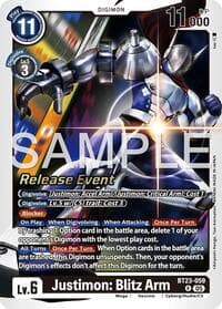 Justimon: Blitz Arm - Hackers' Slumber Release Event Cards - Digimon Card Game card