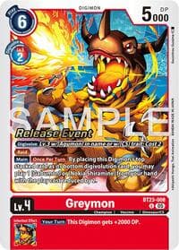 Greymon - Hackers' Slumber Release Event Cards - Digimon Card Game card