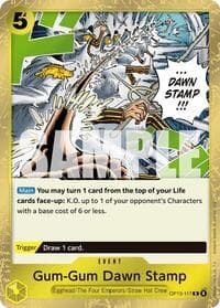 Gum-Gum Dawn Stamp - Carrying On His Will - One Piece Card Game card