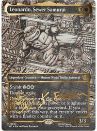 Leonardo, Sewer Samurai (Borderless) (Gold-Stamped Signature) - Teenage Mutant Ninja Turtles - Magic: The Gathering card