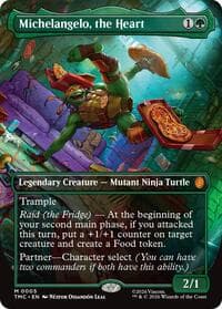 Michelangelo, the Heart (0005) (Borderless) - Commander: Teenage Mutant Ninja Turtles - Magic: The Gathering card