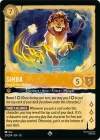 Simba - King in the Making - Whispers in the Well - Disney Lorcana card