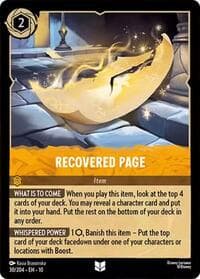 Recovered Page - Whispers in the Well - Disney Lorcana card