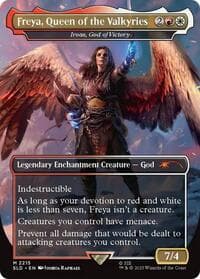 Freya, Queen of the Valkyries - Iroas, God of Victory - Secret Lair Drop Series - Magic: The Gathering card