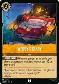 Webby's Diary - Whispers in the Well - Disney Lorcana card