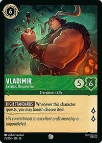 Vladimir - Ceramic Unicorn Fan - Whispers in the Well - Disney Lorcana card