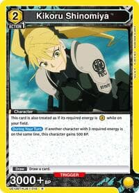 Kikoru Shinomiya (018) - UE12BT: Kaiju No. 8 - Union Arena card
