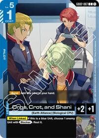 Orga, Crot, and Shani - Dual Impact - Gundam Card Game card