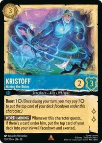 Kristoff - Mining the Ruins - Whispers in the Well - Disney Lorcana card
