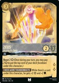 Zeus - Missing His Spark - Whispers in the Well - Disney Lorcana card
