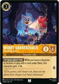 Webby Vanderquack - Knowledge Seeker - Whispers in the Well - Disney Lorcana card