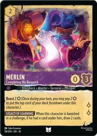 Merlin - Completing His Research - Whispers in the Well - Disney Lorcana card