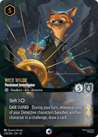 Nick Wilde - Persistent Investigator (Enchanted) - Whispers in the Well - Disney Lorcana card
