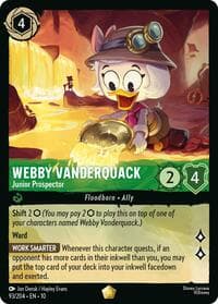 Webby Vanderquack - Junior Prospector - Whispers in the Well - Disney Lorcana card