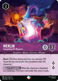 Merlin - Completing His Research (Epic) - Whispers in the Well - Disney Lorcana card