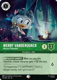 Webby Vanderquack - Mystery Enthusiast (Epic) - Whispers in the Well - Disney Lorcana card
