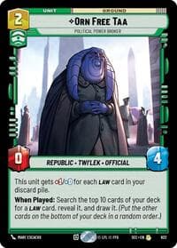 Orn Free Taa - Political Power Broker (Foil) - Secrets of Power - Star Wars: Unlimited card