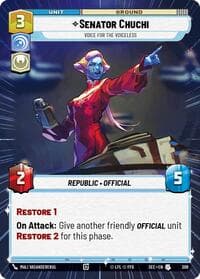 Senator Chuchi - Voice for the Voiceless (Hyperspace) - Secrets of Power - Star Wars: Unlimited card