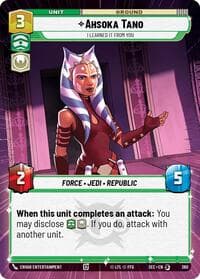 Ahsoka Tano - I Learned It from You (Hyperspace) - Secrets of Power - Star Wars: Unlimited card