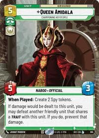 Queen Amidala - Championing Her People (Hyperspace) - Secrets of Power - Star Wars: Unlimited card