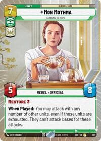 Mon Mothma - Clinging to Hope (Hyperspace) - Secrets of Power - Star Wars: Unlimited card
