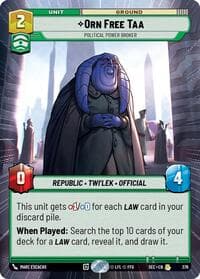 Orn Free Taa - Political Power Broker (Hyperspace) - Secrets of Power - Star Wars: Unlimited card