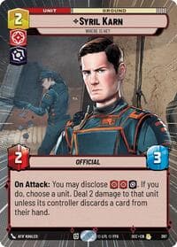 Syril Karn - Where Is He? (Hyperspace) - Secrets of Power - Star Wars: Unlimited card
