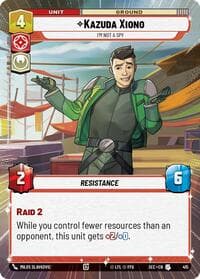 Kazuda Xiono - I'm Not A Spy (Hyperspace) - Secrets of Power - Star Wars: Unlimited card