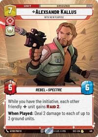 Alexsandr Kallus - With New Purpose (Hyperspace) - Secrets of Power - Star Wars: Unlimited card