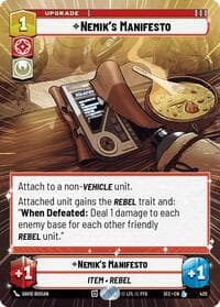 Nemik's Manifesto (Hyperspace) - Secrets of Power - Star Wars: Unlimited card