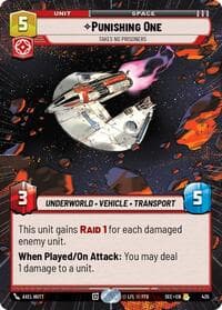 Punishing One - Takes No Prisoners (Hyperspace) - Secrets of Power - Star Wars: Unlimited card