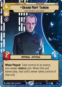 Grand Moff Tarkin - Taking Krennic's Achievement (Hyperspace) - Secrets of Power - Star Wars: Unlimited card