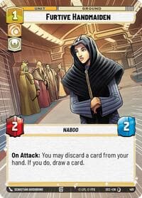 Furtive Handmaiden (Hyperspace) - Secrets of Power - Star Wars: Unlimited card