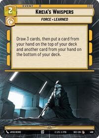 Kreia's Whispers (Hyperspace) - Secrets of Power - Star Wars: Unlimited card