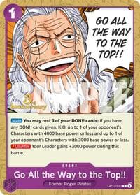 Go All the Way to the Top!! - Carrying On His Will: 3rd Anniversary Tournament Cards - One Piece Card Game card