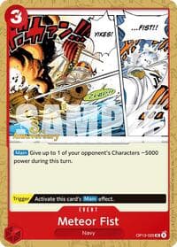 Meteor Fist - Carrying On His Will: 3rd Anniversary Tournament Cards - One Piece Card Game card